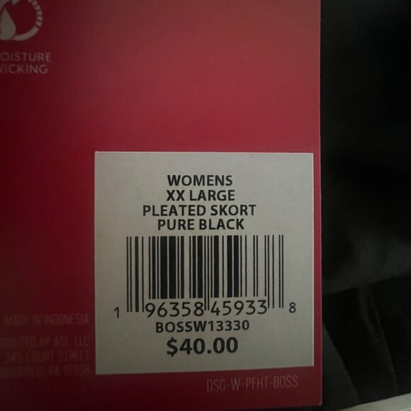 Women’s XXL DSG Moisture-Wicking Pleated Skort Pure Black‎ - Picture 6 of 9